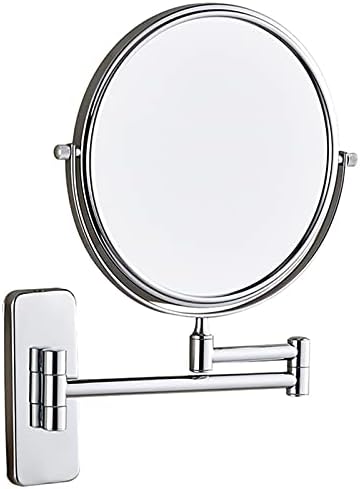 Стенно Огледало За грим, 8-инчов Хромированное Двустранно Увеличително Огледало За Бръснене, Прибиращи Кръгли Огледала за Баня,