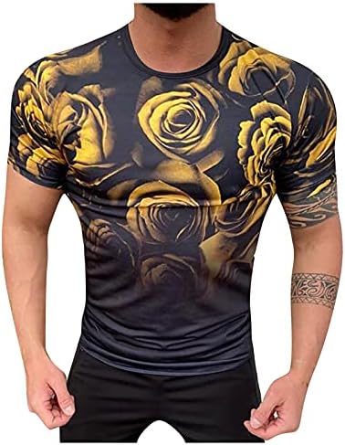 Мъжки Ежедневни Тениска NEARTIME, Летни Блузи с къс ръкав с Цифрово 3D Принтом и Цветисти принтом, Градиентные Върхове С кръгло