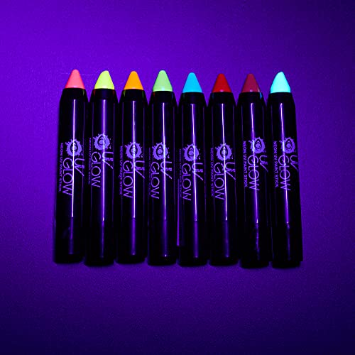 UV Glow - Неон UV-пръчка за рисуване / Молив за лице и тяло - Комплект от 8 цвята. Автентичен и оригинален продукт UV Glow - ярко