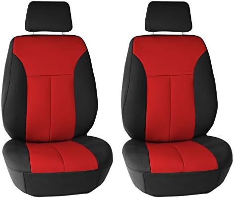 Калъфи за автомобилни седалки FH Group Предни комплект от Червен неопрен - Калъфи за автомобилни седалки с ниска облегалка с подвижна
