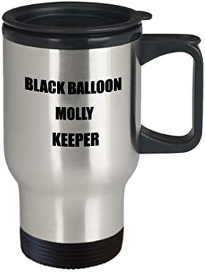 Черен Балон Molly Keeper 14 унции Изолирано Пътна Чаша - Забавно Рибка Кафе Чаша Подарък За Мъже и Жени, Любители на Домашни Любимци