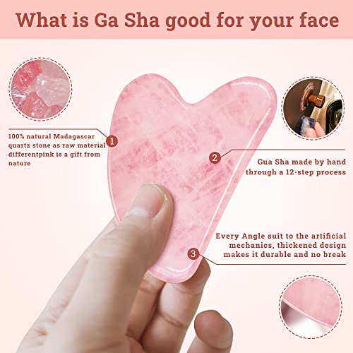 Средство за грижа за лицето на Gua Sha от естествен Розов кварц, Изкуствена Полиране, Масажор за лице и тяло, Терени и СПА-акупунктурная