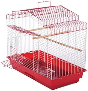 Клетка за птици Prevue Pet Products SP50041 В стил Хамбара, Червен / Бял