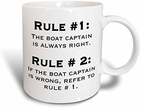 Керамична чаша 3dRose mug_159650_1 Boat Captain Rules, 11 Грама