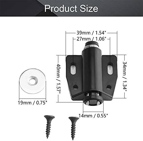 Bettomshin 57x39 мм/2,24 x 1,53 (ДхШ) Сензорна Горна Магнитна Нажимная Капаче за Вратите на гардероба Шкаф Бял, 1 бр.