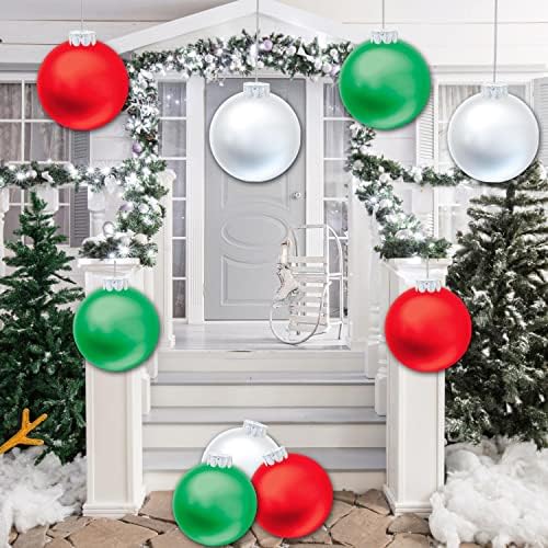 9 БР. Външни Коледни украси, Големи надуваеми Коледни Топки, Коледни Декорации за двор на входната врата, Градинска Коледно дърво,