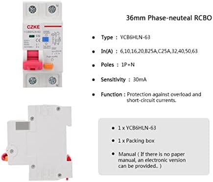 Автоматичен прекъсвач PCGV 230V 50/60 Hz RCBO MCB 30 ma със защита от претоварване работен ток и изтичане на 6/10/16/20/25/32/40