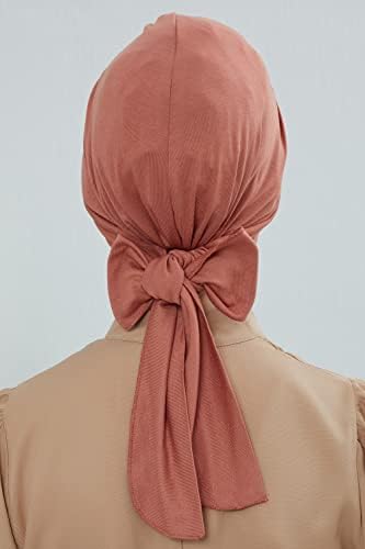 Дизайн Aisha's, Предварително навързани един Миг Тюрбан за жени, Шапки от 95% памук, Шалове-Hijabs, Стилна Превръзка на главата