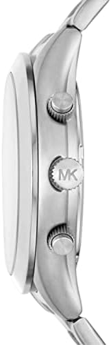 Мъжки кварцов часовник Michael Kors Slim Runway с каишка от неръждаема стомана, сребрист, 22 (Модел: MK8910)