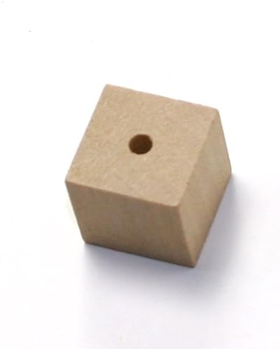 Mylittlewoodshop - Опаковка от 100 квадратни мъниста с диаметър 1 инч, с дупка 3/16 за суров дървен материал (WW-BE3060-100)