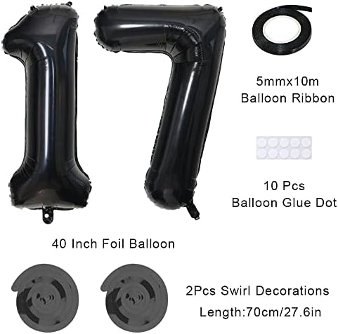 Балон Maigendoo Jumbo със 17 Цифри, 40-Инчовите Балони с Големи Цифри, Голям Гелиевый Балон, Балон от Фолио и Миларова с Вихрови