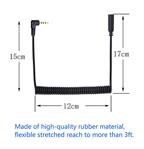 Удлинительный кабел CERRXIAN 3,5 мм, прав ъгъл 90 градуса, конектор 3.5 мм от мъжа към жената, 4-Щифта Удължител Aux Аудио, Спирален