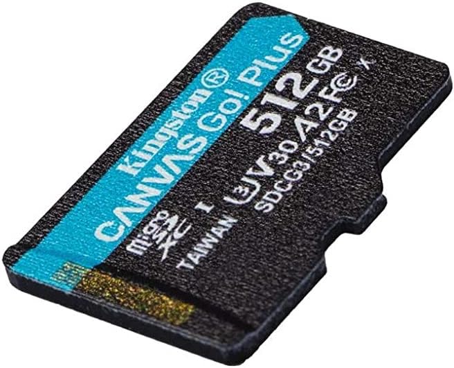 Kingston Платно Go Plus Micro SD Card 512 GB Карта памет дрона 2 комплекта Работи с DJI Avata, Mini Pro 3 (SDCG3/512 GB) с 1 устройство