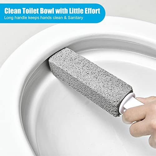 Пемза за почистване на тоалетни с дръжка - Пемза за почистване на тоалетната чиния - Препарат - И Премахва варовик плака, Пръстени