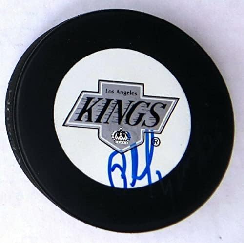 Филип Буш подписа Хокей шайба с автограф от Los Angeles Kings Blue Ink w/ COA - за Миене на НХЛ с автограф