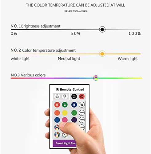FTVOGUE led Навити Настолна лампа - Съвременно приложение за Дистанционно управление По време RGB Извити Настолна Лампа за Спалня