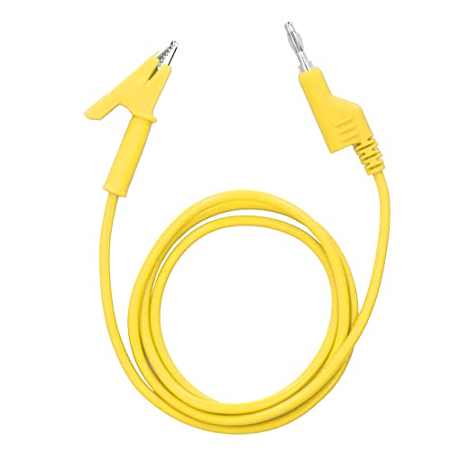 Тестови кабели с Щипка Алигатор, Подмяна на Силиконовата обвивка, Сигурен Тест Гъвкави Кабели за Мултицет (жълт)