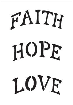 Шаблони Faith Hope Любов от StudioR12 | Засводени Украшение размер на Word Art - за многократна употреба Шаблон от Mylar | Рисуване