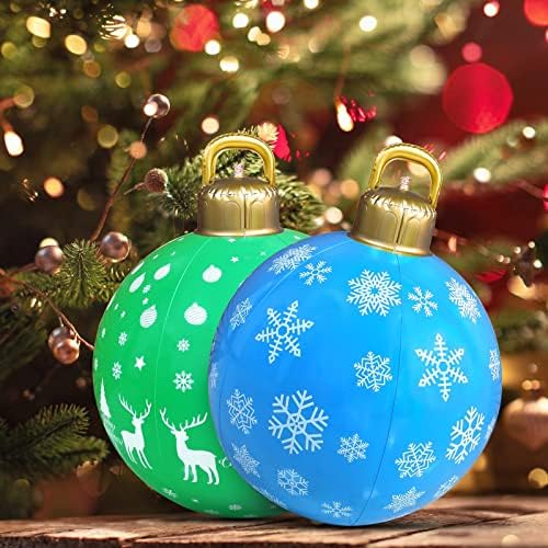 NEARTIME 24-Инчов Гигантски Коледен Надуваем балон от PVC, Външно Украшение, Надувное Коледна Украса, Външна Декорация за градината, Коледна Елха, Украса за парти (GN1, A)