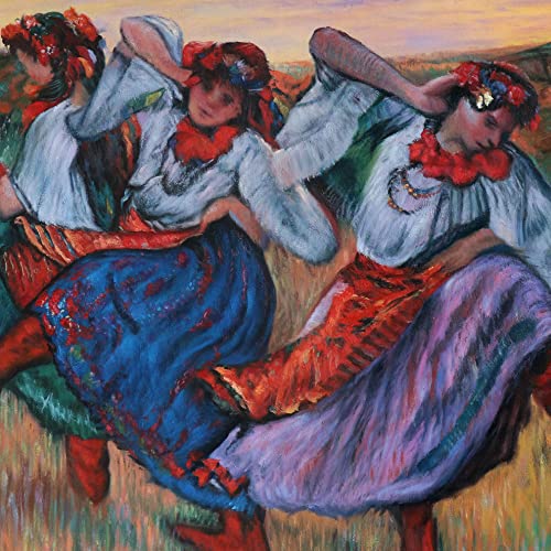 Руските танцьори - живопис с маслени бои ръчно изработени Едгар Дега, Украински, танцьори, ярки популярните развлечения на Париж,