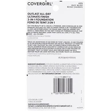 Течната пудра на прах за грим CoverGirl Ultimate Finish, светло бежовата [425] 0,40 грама (опаковка от 4 броя)