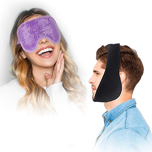 NEWGO Комплект Гелевой маска за очи и пакет с лед за челюстите за облекчаване на болки в устата и лицето