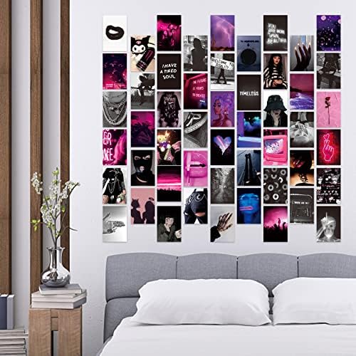 Плакати LYH за Естетически интериор, монтиран на стената Колаж, Реколта Плакати и Щампи, за момчета и Момичета, 50 БРОЯ Снимки с