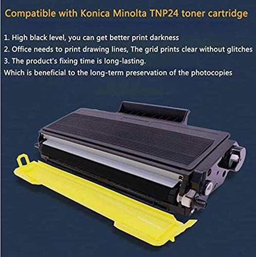 Черен тонер касета TNP24 DR-P01, Съвместим с Тонер касетата за принтер Konica Minolta Bizhub 20A32W011, 8000 Страници, Поставка