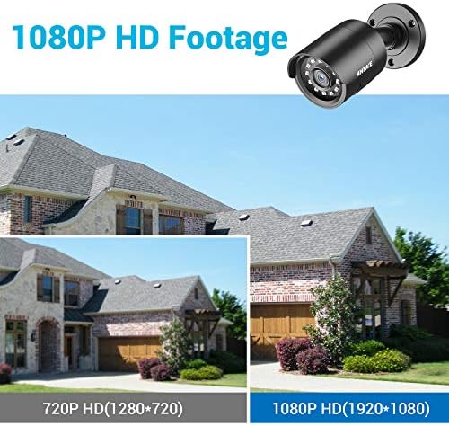 ANNKE 4 Пакет HD 1080P TVI Домашна Камера за Сигурност за употреба на открито На закрито, 1920TVL, Водоустойчив IP66, Нощно/Дневно