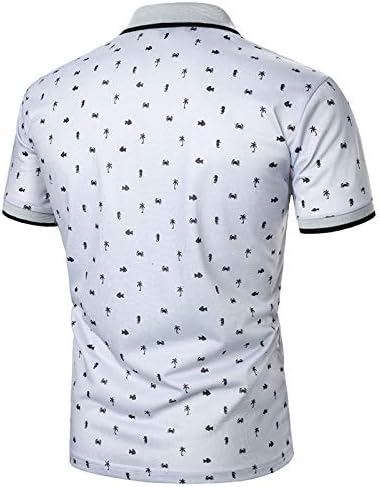 Мъжка риза NEARTIME, класически памучен риза с къси ръкави, с къси ръкави и ревера, бизнес случайни топ райе в стил мозайка