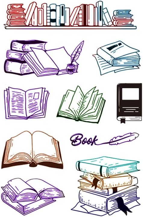 Arbuya Books Прозрачни Печати bookshelf Обратно в училище Гумен Печат за Направата на Картичка Направи си сам, за Украса на Албум