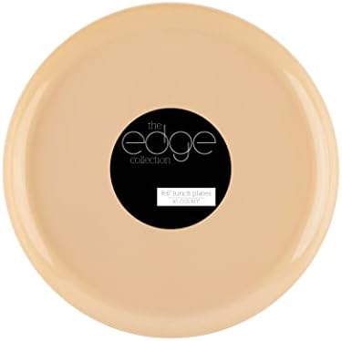 PLASTICPRO [30 опаковки, чаши за 16 унции] Колекция Edge Бели със златен ръб Пластмасови Купички за супа за партита Премиум-клас,