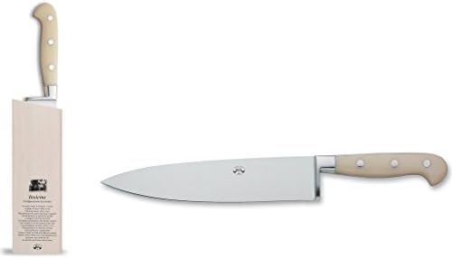 Нож на главния готвач Coltellerie Berti Insieme 8 с Намагниченным дървен блок | дръжка от люцита Слонова кост