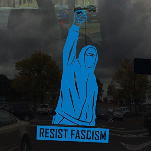 Приложимо Знак на протест Игра на думи се противи на фашизма - Vinyl стикер за употреба на открито на автомобили, atv, лодки, прозорци