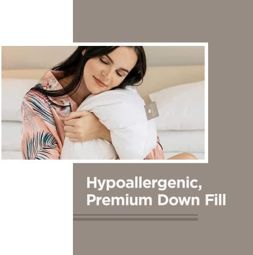 Възглавница DOWNLITE Flat & Soft Down – Хипоалергенни пух премиум-клас (без пера) – Стандартен размер 20 х 26